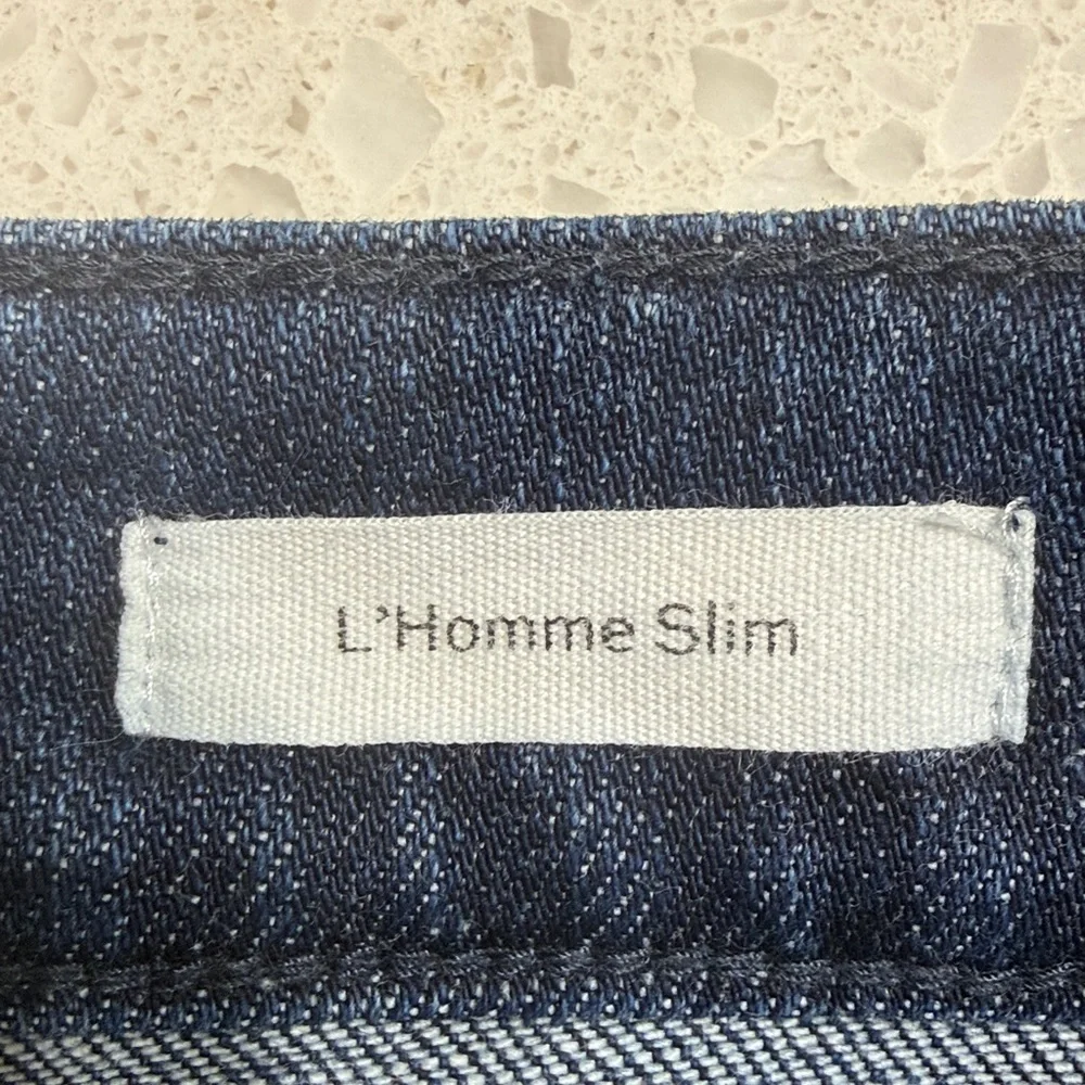 Frame L’ Homme Slim Men's Blue Jeans Balboa Bay Tonal med wash Straight SZ‎ 34”
